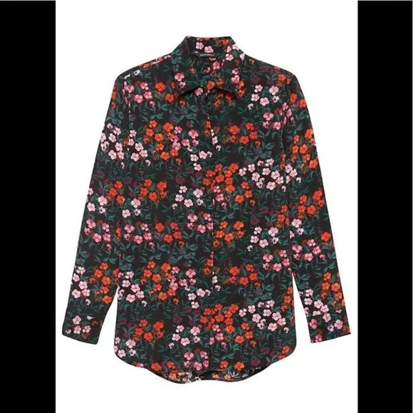 BANANA REPUBLIC SILK FLORAL SHIRT - Picture 1 of 4